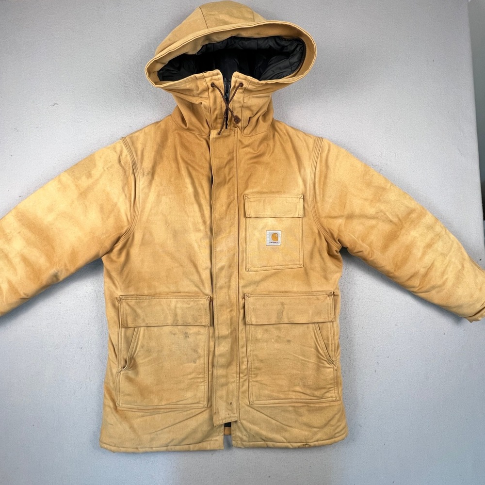 VTG Carhartt Arctic Quilt Lined Siberian Parka Mens XL CQ386 C26 BRN Hood Jacket